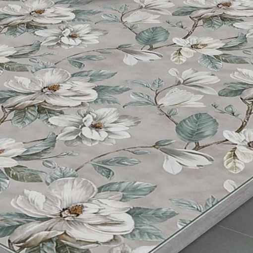 Alfombra de vinilo Magnolia gris, 153×200 cm