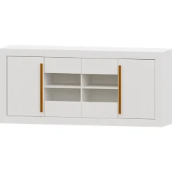 Aparador Blanco nieve 160 Niza tirador lineal, 160x80x42 cm