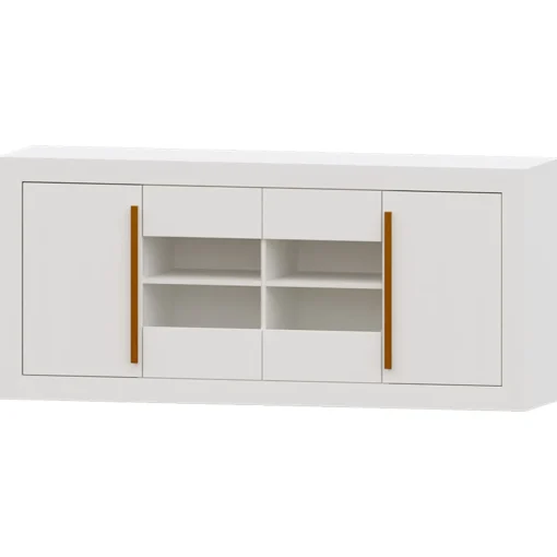 Aparador Blanco nieve 160 Niza tirador lineal, 160x80x42 cm