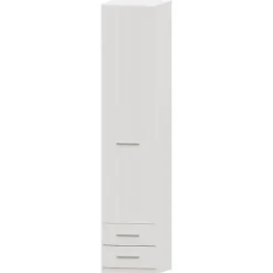 Armario 1 puerta abatible 2 cajones Blanco Puzzle, 50x232x52 cm
