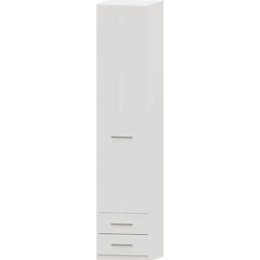 Armario 1 puerta abatible 2 cajones Blanco Puzzle, 50x232x52 cm