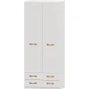 Armario 2 puertas abatibles 2 cajones Blanco Niza tirador standar, 99x232x52 cm