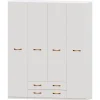 Armario 4 puertas abatibles 2 cajones Blanco Niza tirador standar, 198x232x52 cm