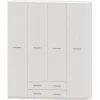Armario 4 puertas abatibles 2 cajones Blanco Puzzle, 198x232x52 cm