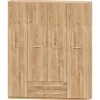 Armario 4 puertas abatibles 2 cajones Roble Puzzle, 198x232x52 cm