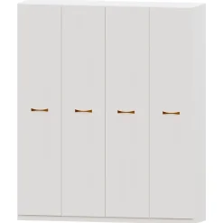 Armario 4 puertas abatibles Blanco Niza tirador standar, 198x232x52 cm