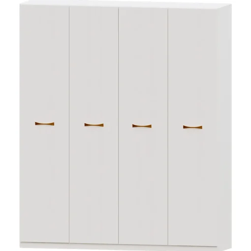 Armario 4 puertas abatibles Blanco Niza tirador standar, 198x232x52 cm