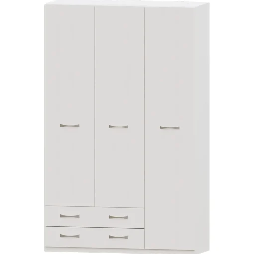 Armario 3 puertas abatibles 2 cajones Blanco Niza tirador standar, 149x232x52 cm