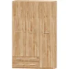 Armario 3 puertas abatibles 2 cajones Roble Puzzle, 149x232x52 cm