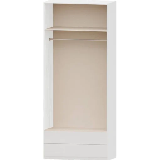 Armario 2 puertas abatibles 2 cajones Blanco Puzzle, 99x232x52 cm