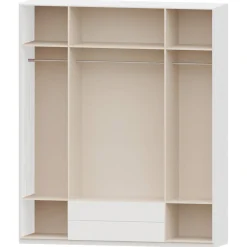 Armario 4 puertas abatibles 2 cajones Blanco Puzzle, 198x232x52 cm