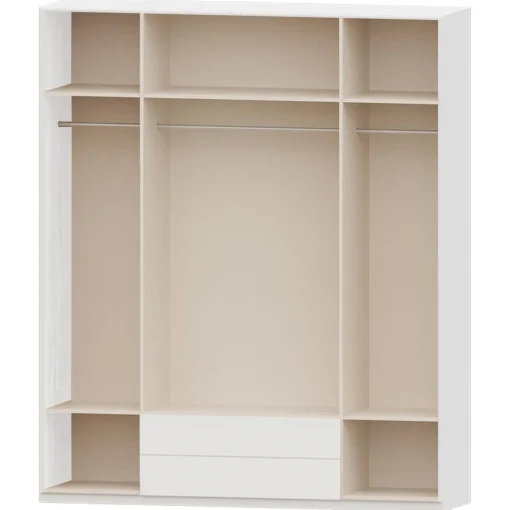 Armario 4 puertas abatibles 2 cajones Blanco Puzzle, 198x232x52 cm