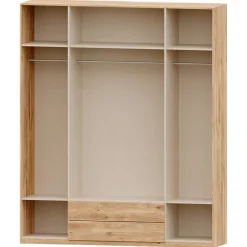 Armario 4 puertas abatibles 2 cajones Roble Puzzle, 198x232x52 cm