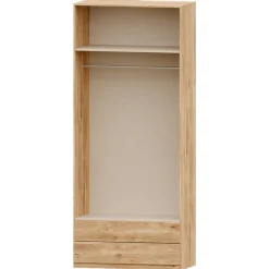 Armario 2 puertas abatibles 2 cajones Roble Puzzle, 99x232x52 cm