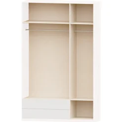 Armario 3 puertas abatibles 2 cajones Blanco Puzzle, 149x232x52 cm