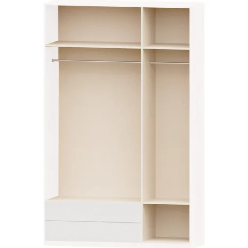 Armario 3 puertas abatibles 2 cajones Blanco Puzzle, 149x232x52 cm