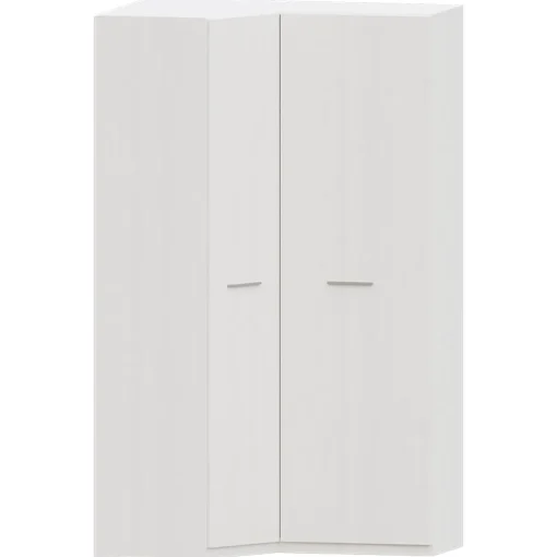 Armario esquinero L Blanco Puzzle, 136/87x232x52 cm