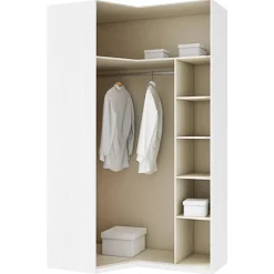 Armario esquinero L Blanco Puzzle, 136/87x232x52 cm