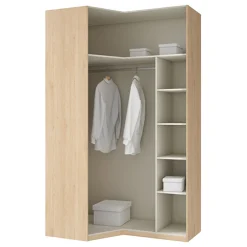 Armario esquinero L Roble Puzzle, 136/87x232x52 cm