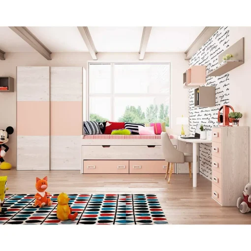 Armario juvenil 2 puertas correderas Start, 156x232x60 cm