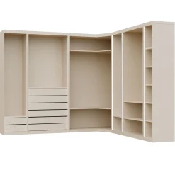 Armario vestidor abierto, Módulo de 100 cm con luz LED, 100x232x55 cm