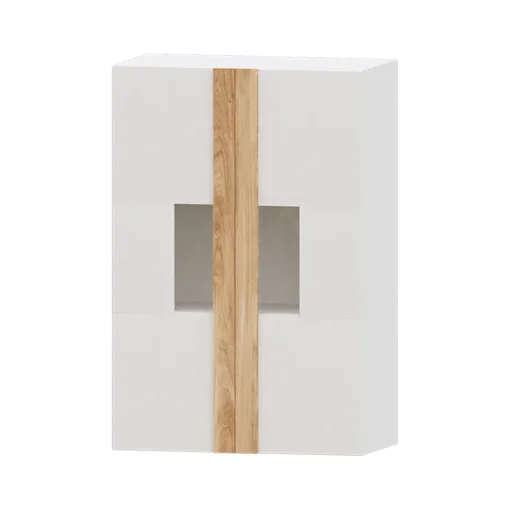Bodeguero Blanco nieve 80 Puzzle tirador Roble, 80x120x42 cm