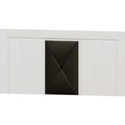 Cabecero de cama Blanco detalle tapizado Niza 3, 160x80x3 cm