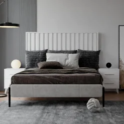 Cabecero de cama Blanco Lineas, 160x80x6 cm