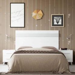 Cabecero de cama Blanco/Plata Puzzle 4, 160x80x3 cm