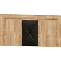 Cabecero de cama Roble detalle tapizado Niza 3, 160x80x3 cm
