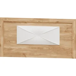 Cabecero de cama Roble tapizado Blanco Puzzle 2, 160x80x3 cm