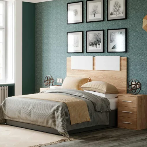 Cabecero de cama Roble/Blanco Puzzle 3, 160x80x3 cm
