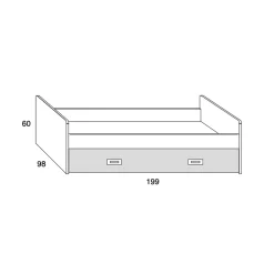 Cama nido juvenil con frontal Start, 199x60x98 cm