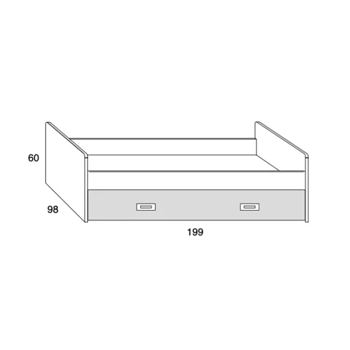 Cama nido juvenil con frontal Start, 199x60x98 cm