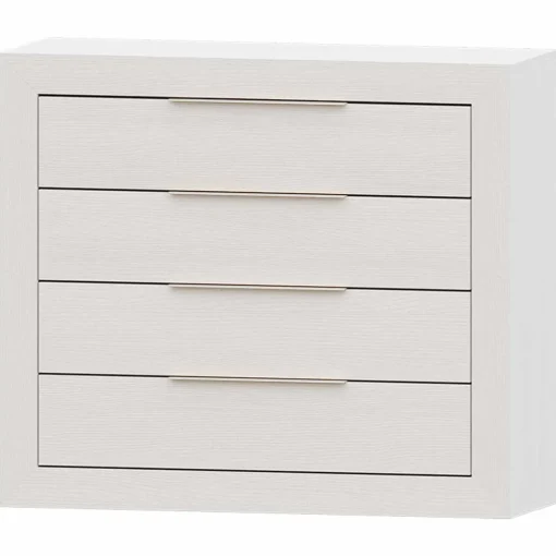 Cómoda Blanca 4 cajones Niza tirador forma, 106x91x42 cm