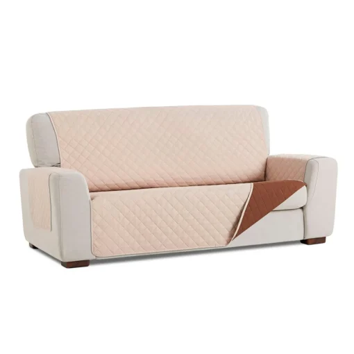Cubre sofá acolchado Beige-Marrón