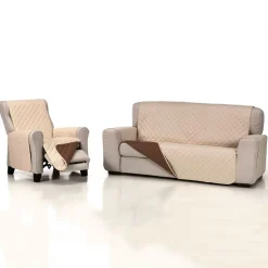 Cubre sofá acolchado Beige-Marrón