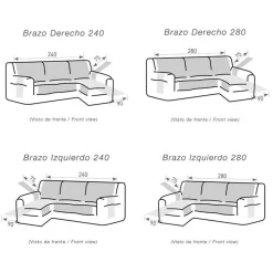 Cubre sofá acolchado chaiselongue Azul Marino