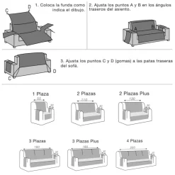 Cubre sofá acolchado Gris claro