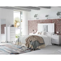 Dormitorio de matrimonio Blanco/Plata Niza 14