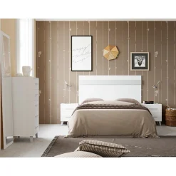 Dormitorio de matrimonio Blanco/Plata Puzzle 17