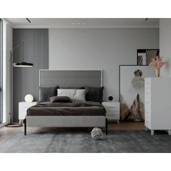 Dormitorio de matrimonio Blanco/Plata Puzzle 26