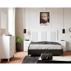 Dormitorio de matrimonio Blanco/Plata Puzzle 16