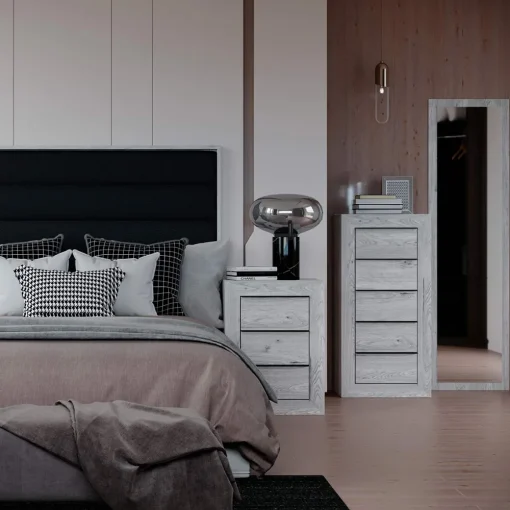 Dormitorio de matrimonio Artic / Negro Niza 23