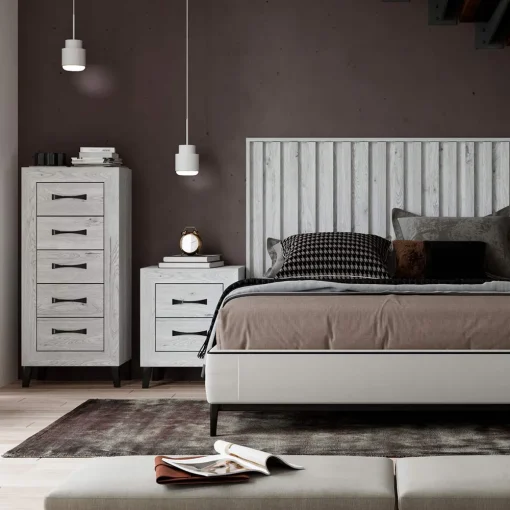Dormitorio de matrimonio Artic / Negro Niza 24