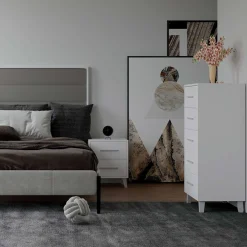 Dormitorio de matrimonio Blanco/Plata Puzzle 26