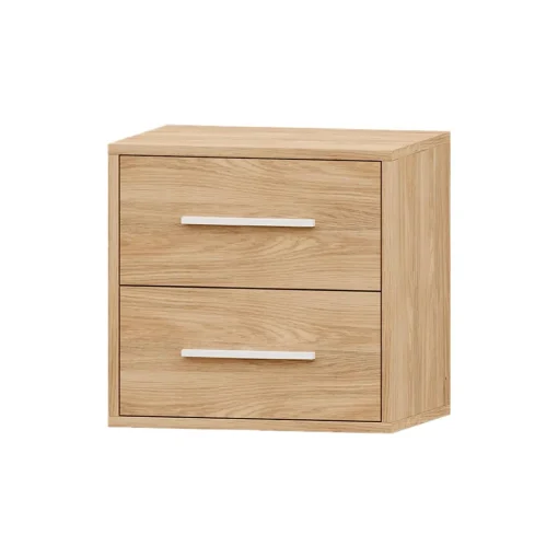 Dormitorio de matrimonio / Cabecero y mesitas de noche en Roble/Blanco / Puzzle 29