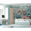 Dormitorio juvenil completo Blanco/Aqua/Rosa Start 03