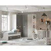 Dormitorio juvenil completo Blanco/Grey/Grafito Start 07