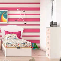 Dormitorio juvenil completo Blanco/Rosa/Aqua Start 08